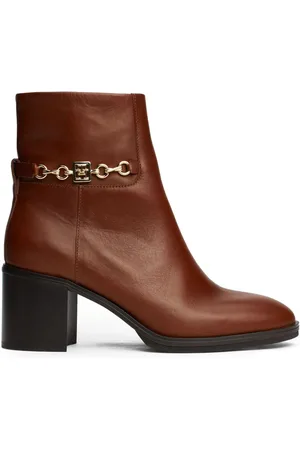 Tommy Hilfiger Chain Leather Mid Heel Black Boots AU 8 (EU 39)