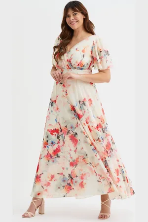 Scarlett & Jo Curve Isabelle Angel Sleeve Maxi Dress AU 22