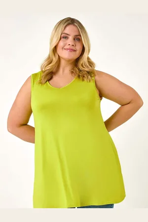Roman Light Green Curve Swing V-Neck Vest Top AU 16