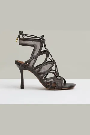 Reiss Kimberly Mesh Leather Strappy Heels AU 8 (EU 39)