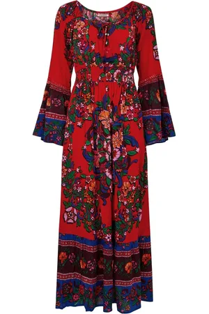 Joe Browns Petite Boho Print Shirred Waist Maxi Dress AU 14 Petite