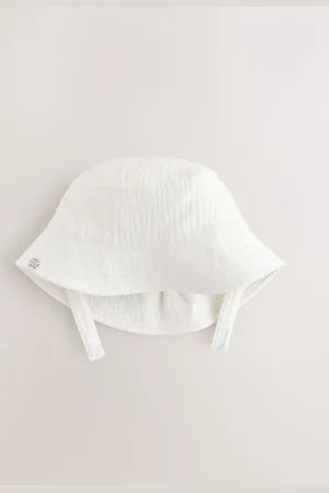 Next White 100% Cotton Baby Woven Bucket Hat 6