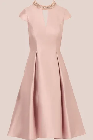 Adrianna Papell Key Hole Mikado Midi Dress AU 14
