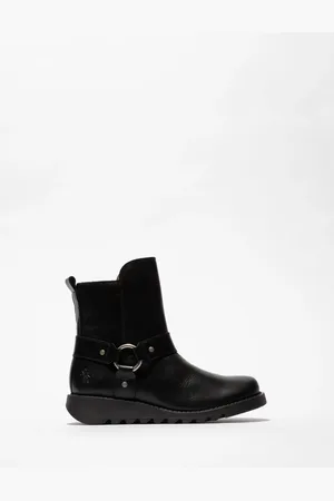 Fly London Soch Ankle Black Boots AU 8 (EU 39)