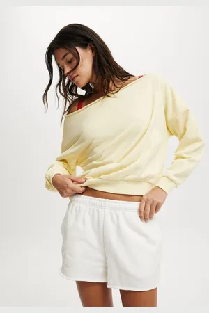 Cotton On Yellow Classic Fleece Off The Shoulder Sweatshirt XS
