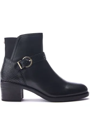 Moda In Pelle Leighton Leather Block Heel Ankle Boots With Strap Detail AU 8 (EU 39)