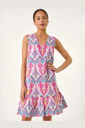 Roman Petite Frill Hem V-Neck Dress 14