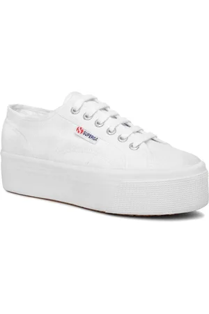 Superga White Canvas 2790 Flatform Trainers AU 4.5 (EU 35)