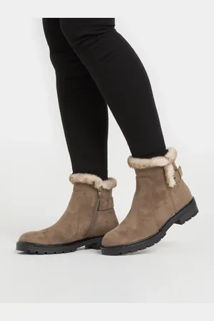 Long Tall Sally Brown Faux Fur Lined Biker Boots AU 12 (EU 43)