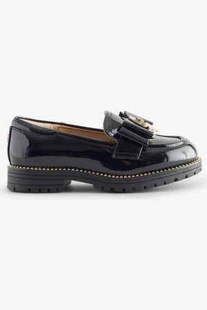 River Island Girls Patent Bow Loafers uk11eu29