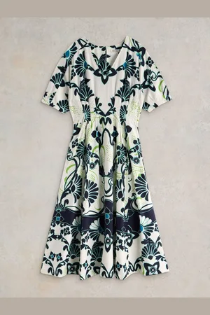 White Stuff Kate Linen Blend Dress AU 12
