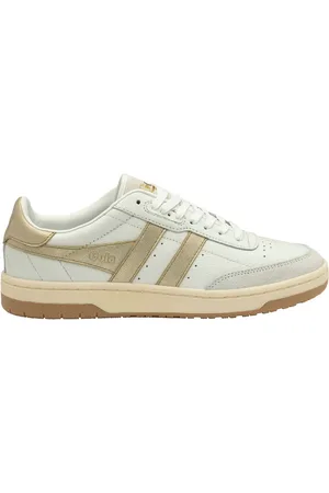 Gola White Ladies Falcon Mirror Leather Lace-Up Trainers eu43uk9