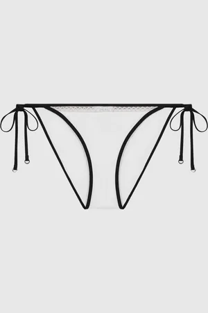 Reiss White/Neutral Sadie Side Tie Lattice Bikini Bottoms AU 14
