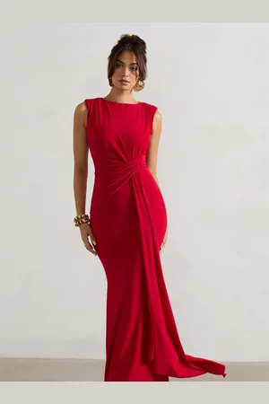 Club L Kadie Sleeveless Gathered Maxi Dress With Drape 16