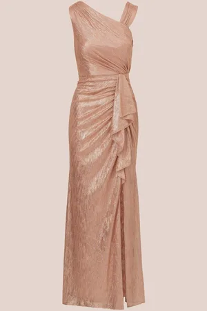 Adrianna Papell Metallic Foil Long Dress AU 16