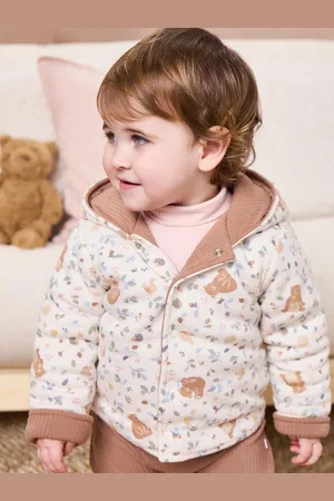 Mori Cream Reversible Bear Print Cotton And Bamboo Jacket 3