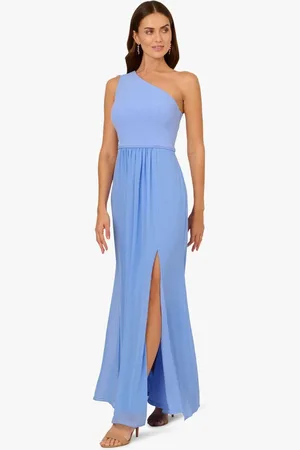 Adrianna Papell One Shoulder Chiffon Gown AU 12