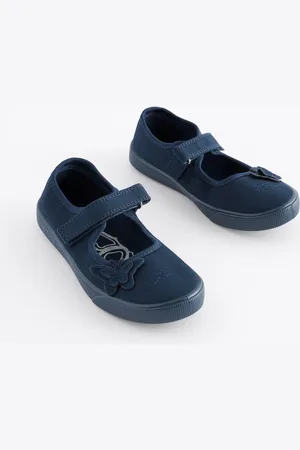 Next Standard Fit (F) Butterfly Embroidered School Plimsoll Shoes AU 12.5 (EU 31)