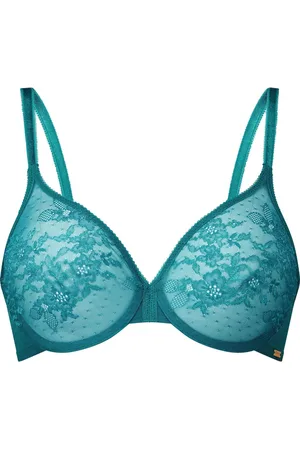 Gossard Teal Blue Glossies Lace Bra 30 G