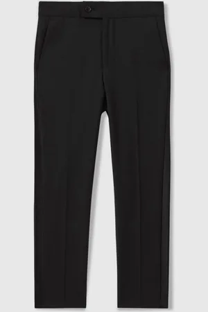 Reiss Black Knightsbridge T 3-9 yrs Wool-Blend Tuxedo-Stripe Trousers 8
