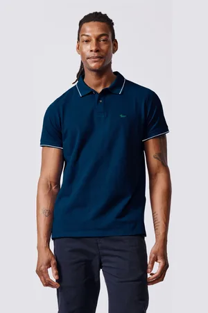 Aubin Blue 100% Cotton Percy Tipped Polo Shirt xlarge