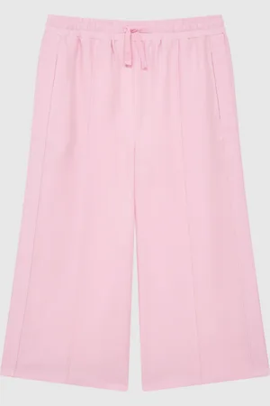 Reiss Pink Sienna Wide Leg Side Slip Drawstring Trousers 140146cm