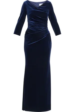 Gina Bacconi Sophie Velvet Maxi Dress With 3/4 Sleeve AU 22