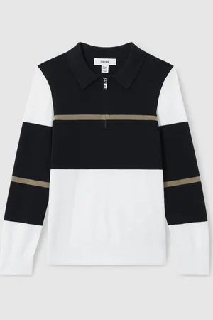 Reiss Tokyo 3-9 yrs Colour-Block Half-Zip Polo Shirt 8