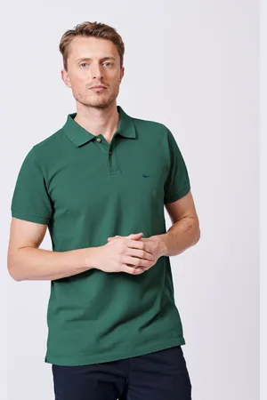 Aubin Green 100% Cotton Marcel Pique Polo Shirt