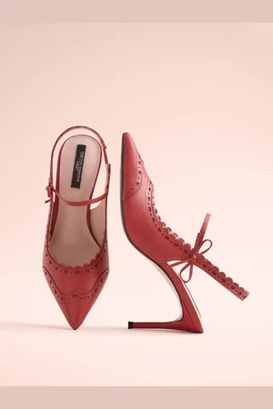 Next Tabitha Simmons x Josephine Leather Point Toe Bow Brogue Detail Slingback Shoes eu355uk3