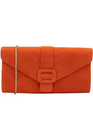 Lotus Orange Clutch Bag with Chain one