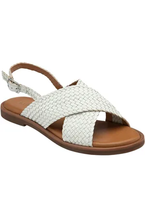 Lotus White Leather Slingback Sandals AU 7 (EU 38)