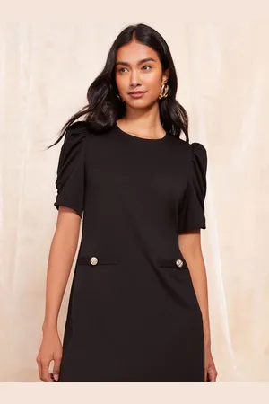 Friends Like These Petite Short Puff Sleeve Mini Shift Dress AU 16