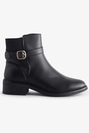 Novo Black Wide Fit Darya Buckle Chelsea Boots AU 9 (EU 41)