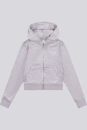 Juicy Couture Grey Girls Mini Diamante Zip Hoodie 12