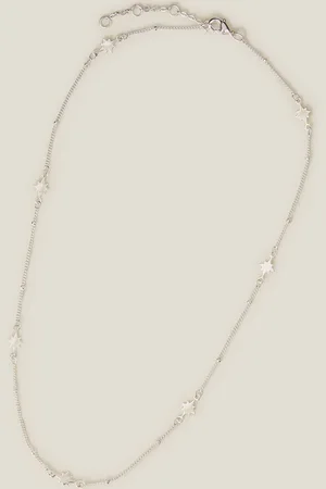 Accessorize Silver Sterling Star Station Necklace one