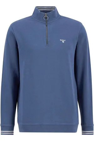 Barbour Blue Rosford Half Zip 100% Cotton Sweatshirt