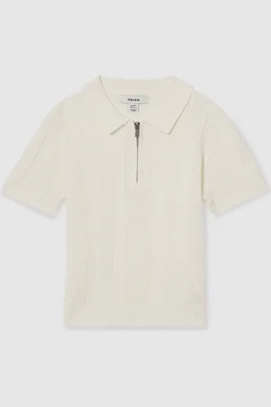 Reiss Texas 3-9 yrs Textured-Knit Half-Zip Polo Shirt 104110cm
