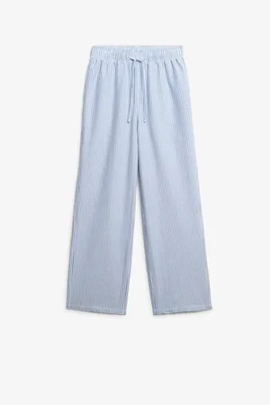 Superdry Light Blue Stripe Elastic 100% Cotton Trousers 8