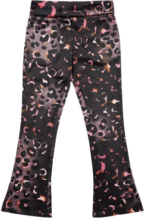 Juicy Couture Black Girls Velour Leopard Print Deep Waistband Joggers 7