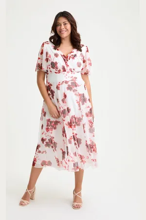 Scarlett & Jo Victoria Red Angel Sleeve Mesh Long Midi Dress 18
