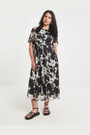 Simply Be Cow Print Mesh Midi Dress 18