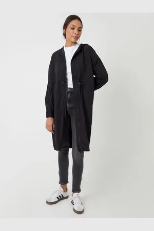 Threadbare Black Long Packaway Rain Mac large