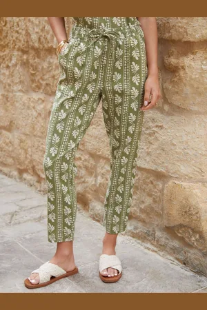 Threadbare Light Green Regular Fit Linen Blend Tapered Trousers 12