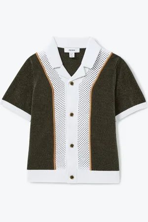 Reiss Meastro 9-13 yrs Hybrid Velour Cuban Collar Shirt 9