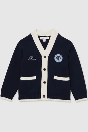 Smiley Reiss Off White 13-14 yrs World Reiss Logo Cardigan Unisex Fit 158164cm