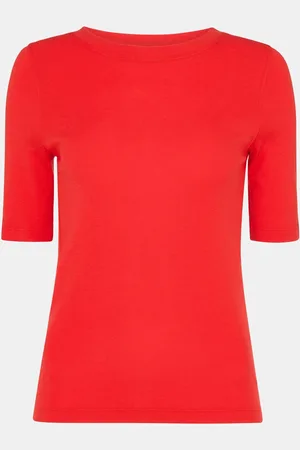 Whistles Red Slim Crew Neck Top 8
