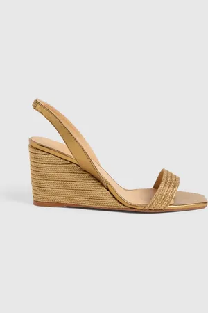 Castaner Gold Braided Wedge Sandals eu38uk5