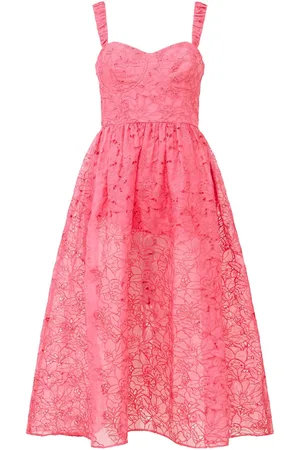 French Connection Embroidered Lace Strappy Dress AU 18