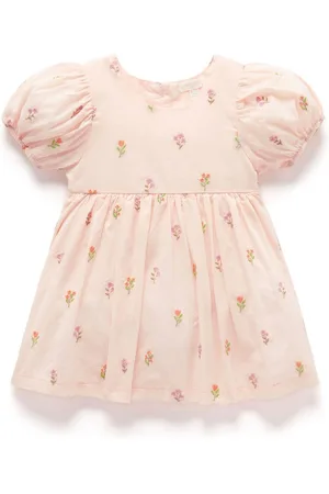 Purebaby Floral Print Embroidered Dress and 98104cm